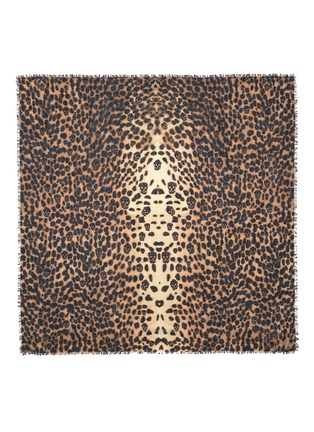 Detail View - Click To Enlarge - ALEXANDER MCQUEEN - Leopard and skull print cashmere-silk scarf