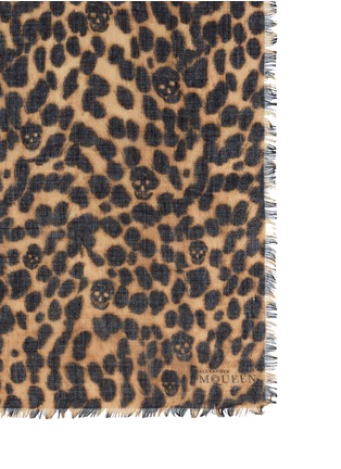Detail View - Click To Enlarge - ALEXANDER MCQUEEN - Leopard and skull print cashmere-silk scarf