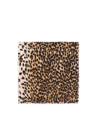 Main View - Click To Enlarge - ALEXANDER MCQUEEN - Leopard and skull print cashmere-silk scarf