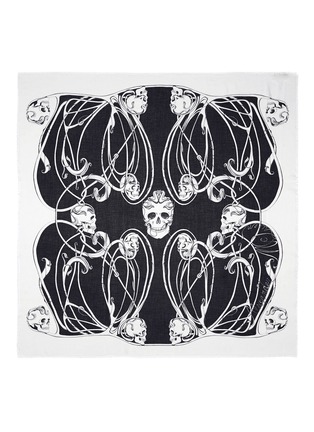 Detail View - Click To Enlarge - ALEXANDER MCQUEEN - 'Art Nouveau' skull modal-silk scarf