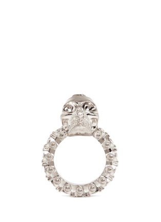 Main View - Click To Enlarge - ALEXANDER MCQUEEN - Crystal skull ring