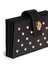 Detail View - Click To Enlarge - ALEXANDER MCQUEEN - Skull accordian stud leather card case