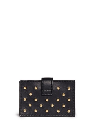 Figure View - Click To Enlarge - ALEXANDER MCQUEEN - Skull accordian stud leather card case