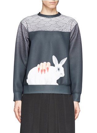 Main View - Click To Enlarge - HELEN LEE - Rabbit icon Oriental print pullover