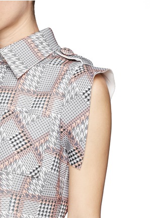 Detail View - Click To Enlarge - HELEN LEE - Rabbit houndstooth structure pleat dress