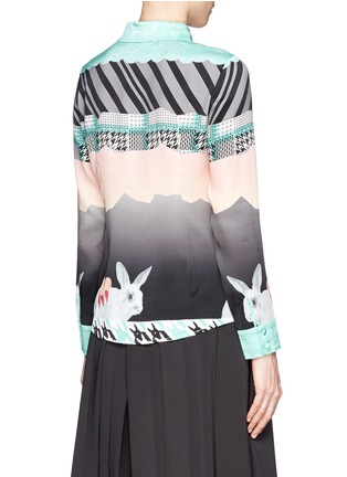 Back View - Click To Enlarge - HELEN LEE - Oriental rabbit print silk shirt