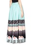 Back View - Click To Enlarge - HELEN LEE - Oriental rabbit print maxi skirt