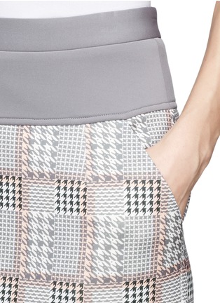 Detail View - Click To Enlarge - HELEN LEE - Rabbit houndstooth long trumpet skirt