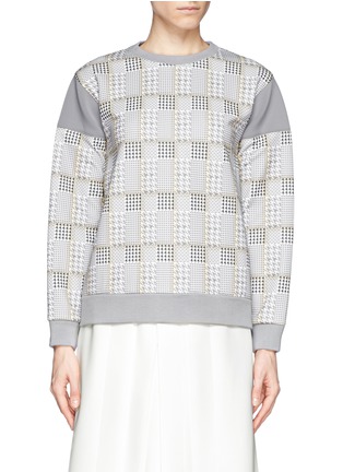 Main View - Click To Enlarge - HELEN LEE - Rabbit houndstooth print pullover