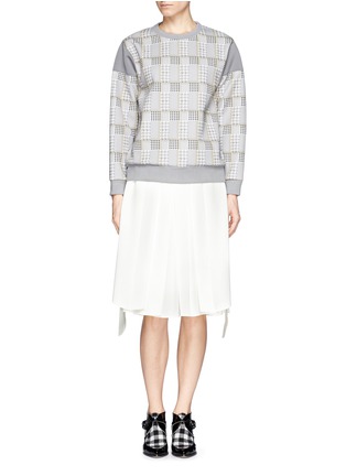 Figure View - Click To Enlarge - HELEN LEE - Rabbit houndstooth print pullover