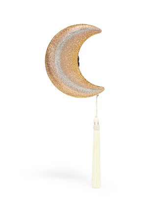 Main View - Click To Enlarge - JUDITH LEIBER - 'Crescent Moon Moonlight' tassel crystal pavé minaudière
