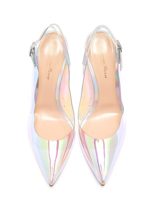 Detail View - Click To Enlarge - GIANVITO ROSSI - Hologram PVC slingback pumps