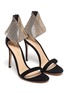 Detail View - Click To Enlarge - GIANVITO ROSSI - 'Adore' crystal net ankle strap suede sandals
