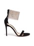 Main View - Click To Enlarge - GIANVITO ROSSI - 'Adore' crystal net ankle strap suede sandals