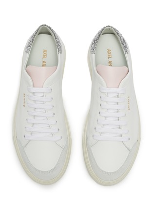 Detail View - Click To Enlarge - AXEL ARIGATO - 'Clean 90' glitter tab contrast tongue leather sneakers