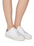 Figure View - Click To Enlarge - AXEL ARIGATO - 'Clean 90' glitter tab contrast tongue leather sneakers