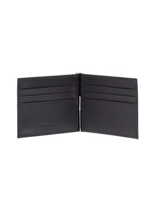 Figure View - Click To Enlarge - PRADA - Logo plate saffiano leather bifold wallet