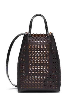 Main View - Click To Enlarge - ALAÏA - 'Marguerite' small leather tote bag