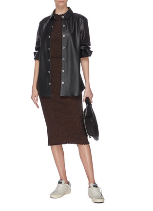Figure View - Click To Enlarge - T BY ALEXANDER WANG - Faux leather shirt