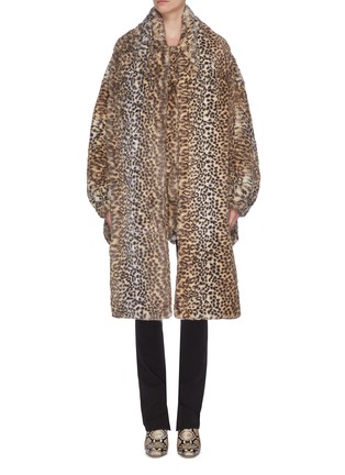 Main View - Click To Enlarge - T BY ALEXANDER WANG - Scarf cheetah print oversized coat