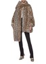 Figure View - Click To Enlarge - T BY ALEXANDER WANG - Scarf cheetah print oversized coat