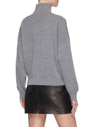 Back View - Click To Enlarge - T BY ALEXANDER WANG - Snap hybrid turtleneck sweatshirt