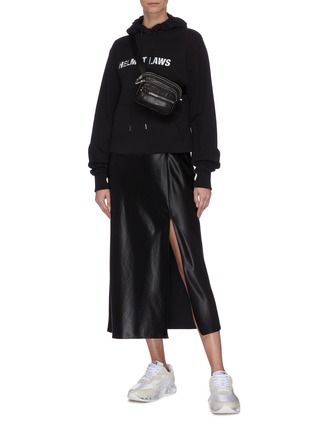 Figure View - Click To Enlarge - T BY ALEXANDER WANG - 'Wash & Go' wet shine dipped waistband skirt