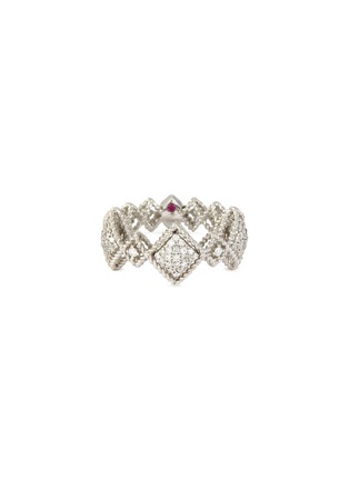 Main View - Click To Enlarge - ROBERTO COIN - 'Roman Barocco' Diamond18k white gold with Ruby ring