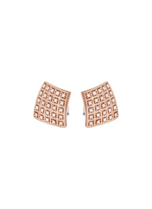 Main View - Click To Enlarge - ROBERTO COIN - 'Roman Barocco' diamond 18k rose gold earrings