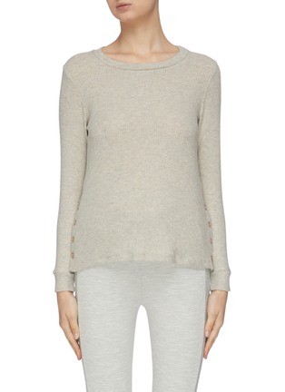 Main View - Click To Enlarge - BEYOND YOGA - 'Your Line' button side ribbed sweater