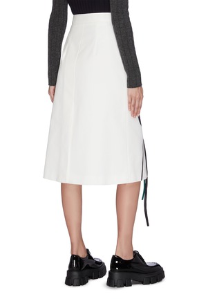 Back View - Click To Enlarge - PRADA - Rose print appliqué midi skirt