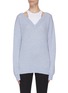 Main View - Click To Enlarge - T BY ALEXANDER WANG - Contrast panel top V neck sweater
