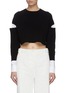 Main View - Click To Enlarge - T BY ALEXANDER WANG - Shirt panel cropped sweater