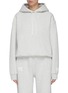 Main View - Click To Enlarge - T BY ALEXANDER WANG - Logo embroidered dense fleece bubble hoodie