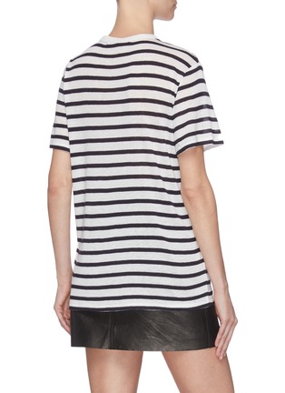 Back View - Click To Enlarge - T BY ALEXANDER WANG - Striped chest pocket T-shirt