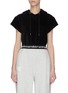 Main View - Click To Enlarge - T BY ALEXANDER WANG - Logo waistband corduroy sleeveless hoodie