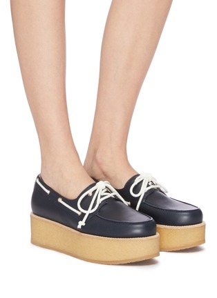 Figure View - Click To Enlarge - GABRIELA HEARST - 'Arthur' contrasting lace-up platform loafers