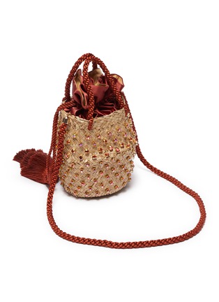 Detail View - Click To Enlarge - LE NINÈ - 'Carol' tassel strap embellished basket bag