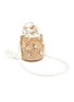 Detail View - Click To Enlarge - LE NINÈ - 'Carol' small shell embellished tassel strap basket bag