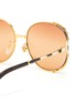Detail View - Click To Enlarge - GUCCI - Large metal frame sunglasses