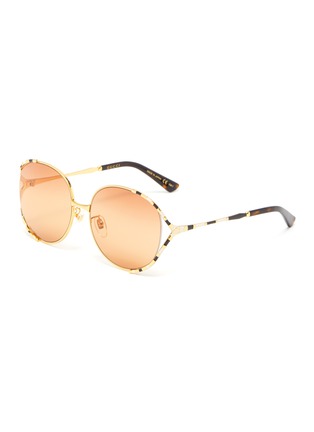 Main View - Click To Enlarge - GUCCI - Large metal frame sunglasses