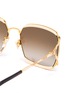 Detail View - Click To Enlarge - GUCCI - Large square Y-shape temple metal frame sunglasses