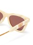 Detail View - Click To Enlarge - GUCCI - Marble effect acetate frame cat eye sunglasses