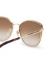 Detail View - Click To Enlarge - GUCCI - Large D-frame acetate frame metal temples sunglasses