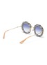 Figure View - Click To Enlarge - GUCCI - Stripe acetate round sunglasses