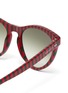 Detail View - Click To Enlarge - GUCCI - Stripe acetate cat eye sunglasses