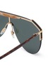 Detail View - Click To Enlarge - GUCCI - Logo metal frame front acetate aviator sunglasses