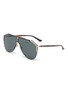 Main View - Click To Enlarge - GUCCI - Logo metal frame front acetate aviator sunglasses