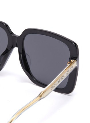 Detail View - Click To Enlarge - GUCCI - Logo acetate square sunglasses