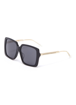 Main View - Click To Enlarge - GUCCI - Logo acetate square sunglasses